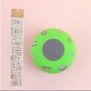 Enceinte de douche Bluetooth, mini enceinte portable sans fil, etanche et resistante aux chutes, avec ventouse, pour salle de bain, verte, autocollants gratuits - Neuf
