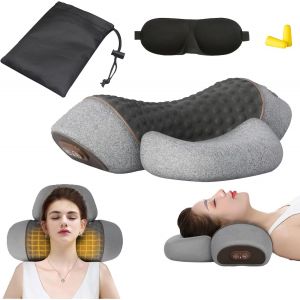 Masseur Cervical Avec Chauffage, Fisiorest Masseur De Cou 3 En 1 Pour Soulager La Douleur Des Tissus Profonds, Masseur D'&eacute;paule Avec Chaleur Id&eacute;al Cadeaux (Gris) - Neuf