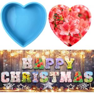 Kalanka-Moule En Silicone 3d Avec Grandes Lettres De L'alphabet Pour R&eacute;sine Ou P&acirc;tisserie En Forme De Coeur 15,2 Cm-Kalanka - Neuf