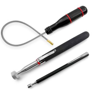 KALANKA-Lot de 3 tiges t&eacute;lescopiques magn&eacute;tiques - Extra puissant - Pince magn&eacute;tique pliable portable de 55 cm - Robuste et durable - Pour ramasser de petites pi&egrave;ces, objets en m&eacute;tal, pi&egrave;ces de voitu - Neuf