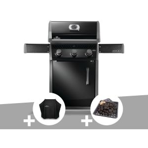 Barbecue &agrave; gaz Rogue 425 3 br&ucirc;leurs + Housse + Plateau charbon - Napol&eacute;on - Neuf