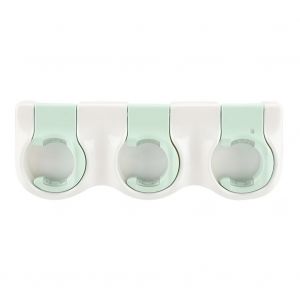 Hjlian Support Mural Pour Balai Et Serpilliere, Rangement Pour Salle De Bain (3 Crochets Verts) - Neuf