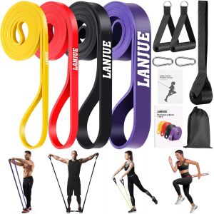 4 Pcs Elastique Musculation, Elastique Sport Bande Elastique Musculation Avec Sac Ancrage De Porte, Bande De R&eacute;sistance Bande Elastique Fitness Pour Entra&icirc;nement Gym Fitness Pilates Yoga - Neuf