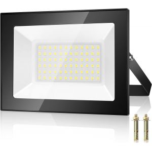 Dgbcz-50w Projecteur Led Exterieur , 5000lm 7000k Spot Led Extérieur, 72 Puces Ip67 Imperméable Blanc Froid Eclairage De Sécurité Led, Luminaire Exterieur Pour Patio, Garage, Jardin, Terrasse,Usine - Neuf
