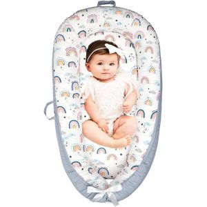 (Blanc)Coton Baby Nest Cocoon Lit Pour Nouveau-Né Nourrisson Et Bébé, Couffin De Voyage Portable, Couverture Amovible Et Lavable - Neuf