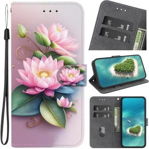 Kal-Étui Pour Samsung Galaxy A34 5g,Coque Housse En Cuir À Clapet Motifs Peinture Animaux Ou Fleurs Ou Papillons Antichoc Bourse Poche Pour Samsung Galaxy A34 5g,Coloré -10 - Neuf