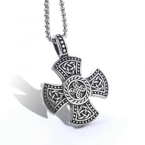Vintage Nordique Rune Viking Croix Noeud Pendentif Collier Breloque Homme S Collier Hip Hop Punk Accessoires Cadeaux De Fête Bijoux Wholesa - Neuf