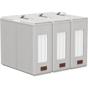 Mevronisshop-Lot De 3 Sacs De Rangement Pour Draps De Lit, Organisateur De Draps Pliables Pour Tailles King Et Queen Avec Fen&ecirc;tre Transparente, Charge De Support 5 Kg - Neuf