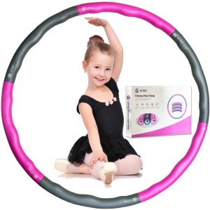 Hula Hoop Cerceau Pour Enfants De 4 &Agrave; 8 Ans|510 G Rose-Gris Hula Hoop Pour Enfants,D&eacute;montable,Avec Instructions &Eacute;lectroniques (Fran&ccedil;ais Non Garanti) - Neuf