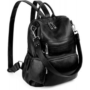 CAUC-Femme Sac port&eacute; Dos Anti-Vol Sac &agrave; Main port&eacute; &eacute;paule Glands Multi Compartiment PU Cuir lav&eacute; - Neuf