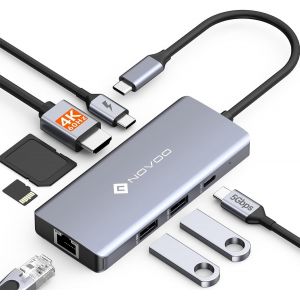 Hub USB C vers HDMI 4K@60Hz,8-en-1 Adaptateur USB C vers USB x 3,Gigabit Ethernet,PD 100W,Lecteur de Carte SD/TF Multipot USBC Hub pour MacBook Pro,MacBook Air,HP et Type-C Appareils - Neuf