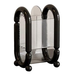 Porte-pinceau de maquillage en acrylique,boîte de rangement cosmétique transparente,noir - Neuf