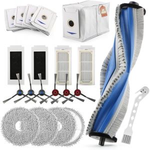 20 Pezzi Kit D'Accessoires Pour Ecovacs Deebot T30 Pro Omni / T30 Omni Aspirateur Robot Avec 1 Brosses Principales, 6 Brosses Lat&eacute;rales, 4 Vadrouille, 4 Filtres, 4 Sacs &Agrave; Poussi&egrave;re - Neuf