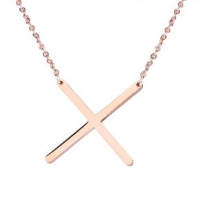 Colliers En Acier Inoxydable &Agrave; La Mode Avec Des Alphabets En Forme De Pendentif En Or Rose X - Neuf