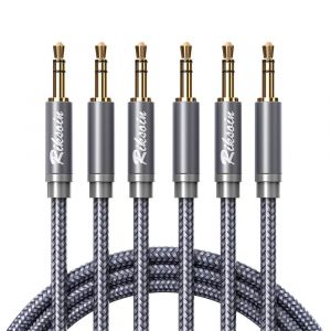 Câble Jack Audio (3 Lot de, 0,6m+1,2m+3m) 3.5mm mâle vers mâle Aux Câble Auxiliaire Stéréo en Nylon pour iPhone/iPod/iPad, Smartphones, conférencier, voiture, tablette, Autoradio, MP3 etc - Neuf