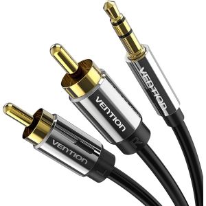 C&acirc;ble Rca Jack Audio Cordon Jack 3.5Mm Vers 2 Rca M&acirc;le Y Auxiliaire Audio St&eacute;r&eacute;o C&acirc;ble, Compatible Avec Autoradio, Home Cin&eacute;ma, Haut-Parleur, Tv, St&eacute;r&eacute;o, Amplificateur, Pc, Smartphone (5M) - Neuf