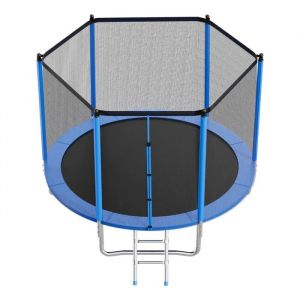 Trampoline D'ext&eacute;rieur Rond 305 X 305 Cm-Duoku-Structure En Acier R&eacute;sistant &Agrave; La Rouille-Avec Filet De S&eacute;curit&eacute;-Charge De 150 Kg - Neuf