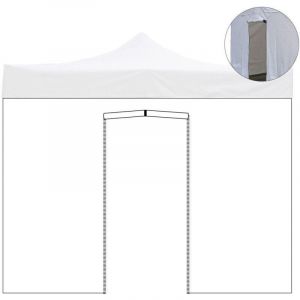 Evergreen - B&acirc;che Lat&eacute;rale Imperm&eacute;able Blanche 4,5x2m Avec Porte Enroulable Pour Tonnelle Refermable - Neuf