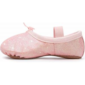 Utigh-Chaussures De Ballet Pour Fille - Paillettes - Chaussures De Danse - En Cuir - Semelle Complète - Pour Enfants Et Tout-Petits - Pour La Danse, La Performance, La Gymnastique - Neuf