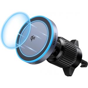 SJZG-Magflow Qi2 15W Support T&eacute;l&eacute;phone Voiture Induction Compatible Avec Magsafe Iphone 16 15 14 13 12 Plus Pro Max Chargeur Sans Fil Voiture Porte Smartphone Magn&eacute;tique Grille A&eacute;ration - Neuf