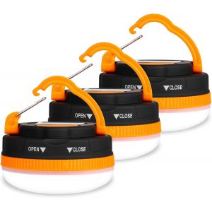 Camping Lights,Rechargeable Led Tent Light,4 Modes Usb Portable Sos Light With Magnetic Base And Hook Ip43 Waterproof For Outdoor,Hiking,Fishing,Power Cuts (3pc).[A390] - Neuf