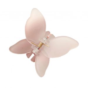 Pince À Cheveux En Forme De Papillon Pour Femmes, Couleur Unie, Double Couche, Antidérapante, Fixation De Décoration De Cheveux, Pince À Queue De Cheval Élastique Pour Dame-Blanc - Neuf