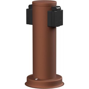 Garten Colonne de Prises de Courant PORU pour l'extérieur,IP44,2X,Acier Inoxydable,Brun,Rond,27 cm - Neuf