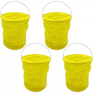 Kalanka-4pcs Forme Ronde Tube Lanternes Lanterne Papier Jardin Papier Suspendues Lanterne Sans Bougies Grande Lanterne Table Décoration Suspendues D'anniversaire Fête Baptême Mariage - Neuf