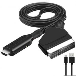 Convertisseur Péritel Vers Hdmi, Adaptateur Péritel Vers Hdmi Tout-En-Un, Convertisseur Audio Vidéo Hd 1080p Pour Hdtv, Décodeur, Vhs, Xbox, Ps3, Sky, Dvd, Blu-Ray, Convertisseur Péritel Hdmi - Neuf