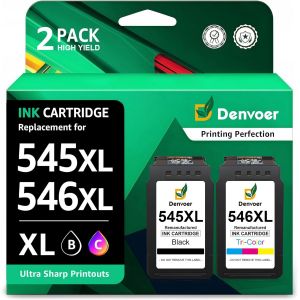 PG-545XL CL-546XL Cartouche d'encre Remplacement pour Cartouche Canon 545-546 XL pour Pixma TS3350 TS3450 TS3451 TS3452 TS3150 TR4650 MG2550S MG2950 MG3050 MX495 (Noir, Couleur) - Neuf