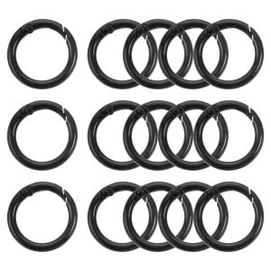 ERYI-Lot De 15 Anneaux Ronds À Ressort En Alliage De Zinc De 19 Mm, Accessoires De Bricolage, Porte-Clés À Ressort Pour Porte-Clés, Sac À Main Et Sac À Main, Bijoux (Noir), Noir , 19Mm - Neuf