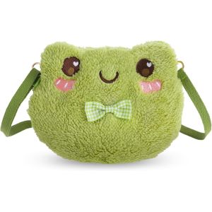 Sac &agrave; bandouli&egrave;re grenouille verte mignon en peluche sac &agrave; dos sac &agrave; dos Kawaii &eacute;paule portable pratique portefeuille dessin anim&eacute; animal Lolita sac avec sangle de cha&icirc;ne Envoy&eacute; aux enfants, - Neuf