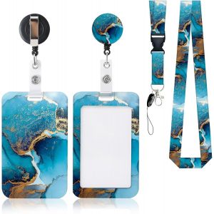 Porte Badge Avec Cordon, Avec Clip De Mousqueton De Bobine De Badge R&eacute;tractable Et Sangle De Longe D&eacute;tachable, Pour Porte Badges D'identification, Cl&eacute;s Pour Bureaux, Conf&eacute;rences - Neuf