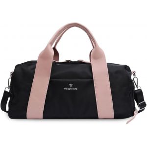 acdsgd-Sac de Voyage Cabine Sac &agrave; Main Sacs Cabas de Fitness Sacs de Nuit Sac Weekend Sac de Plage Femme Homme avec Compartiment &agrave; Chaussures & Poche de s&eacute;paration Humide et s&egrave;che Noir Rose - Neuf