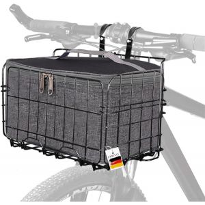 Panier À Vélo Montagne + Sacoche Vélo,Panier À Vélos Suspendu,Panier De Vélo Avant Pliable Avec Un Sac À Main,Détachable,Polyvalent,Facile À Installer Pour Vélos,Vélos Pliants - Neuf