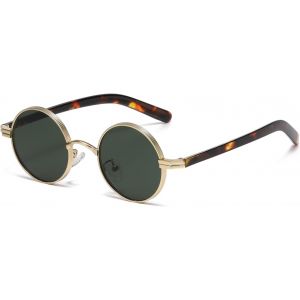 Tianyi-Lunettes De Soleil Ronde Vintage Pour Homme Femme, Lunette De Soleil Petit Rond En Metal Lunettes Retro Protection Uv400 - Neuf