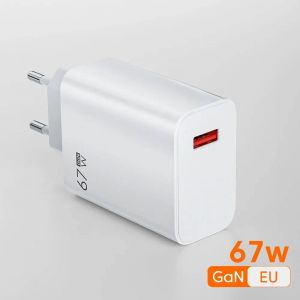 Chargeur De Charge Rapide Usb 67w Avec Câble De Type C 6a Pour Xiaomi 14 Ultra Pro Redmi Note 13 Pro X5 F5 Pro,Adaptateur Mural Pour Téléphone Portable--Eu Charger - Neuf