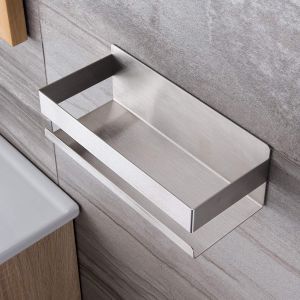 Étagère de Douche Auto-adhésif Panier de Douche Sans Perçage Etagère de Salle de Bain Acier Inoxydable SUS304 - Neuf