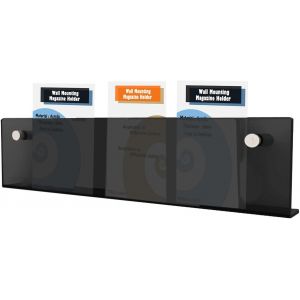 80cm &iquest;&iquest;tag&iquest;&iquest;res Murales en Acrylique Extra R&iquest;&iquest;sistant, Support Mural pour Magazines, Journaux, Brochures, Livres, Porte-Revues Porte-Prospectus Murales Noir TKD8256-80cm-1x - Neuf