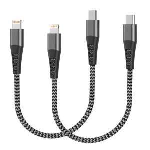 Câble iPhone USB C Court 30CM 2Pack, Câble USB C vers Lightning Apple Certifiés MFi Lightning TypeC Cordon iPhone Fil Chargeur iPhone Charge Rapide pour iPhone 14 Pro Max 13 12 11 XS XR X 8 SE - Neuf