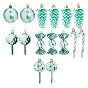 15Pi&egrave;ces Ornements de No&euml;l Th&egrave;me Bonbons Bonbons de No&euml;l Ensemble D&eacute;corations d'arbre de No&euml;l Festiv - Neuf