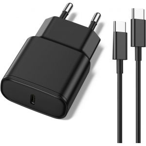 Pour Samsung Chargeur,25 W,Usb-C-Superschnell Chargeur Avec C&acirc;ble De Type C Compatible Avec Samsung Galaxy S25/S24/S23/S22/S21/Ultra/Plus/Fe/Galaxy Tab,A16,A15,A55,Note 20/10,Z Fold/Z Flip (2m) - Neuf