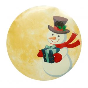 Hjlian Autocollant Mural Lumineux En Forme De Lune, Theme De Noel, 30 Cm, Decoration D'interieur, Bonhomme De Neige - Neuf
