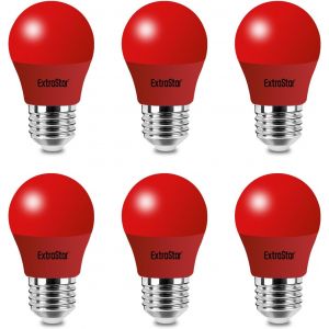 Ampoule LED Couleur E14 4W équivalente 40W AC 220V-240V, Ampoules Guirlande Couleur LED G45, orange rouge jaune bleu vert pour lumières de Noël de patio extérieur (rouge, lot de 6) - Neuf