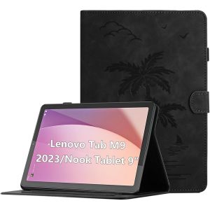 Coque Pour Lenovo Tab M9 (9 Pouces) Tb-310fu 2023 Housse De Protection Multi-Angles &Eacute;tui En Cuir Pu Avec Fente Pour Carte, Auto R&eacute;veil/Sommeil, Noir - Neuf