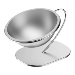 Gamelle Surelevee En Bois Pour Chat Avec Bols En Ceramique, Design Anti-Deversement - Neuf