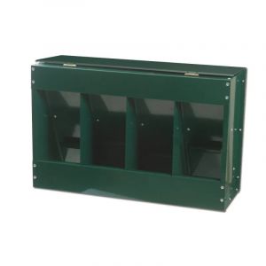 Mangeoire 20 Kg 4 Compartiments Thermolaqu&eacute; Vert 46 X 17 X 40 Cm - Neuf