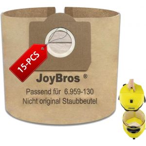 15-Pack Sacs Compatible Avec K&auml;rcher Wd3 Premium Wd3 Wd3P 6.959-130.0 Mv3 Wd3.200 6.904-051.0 A 2654 A 2204 Papier Sachet - Neuf