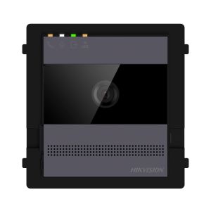 Interphone vid&eacute;o Hikvision 2 fils HD 2 MP, 1 bouton, 2 relais, en saillie/encastr&eacute;, IP65 - Neuf