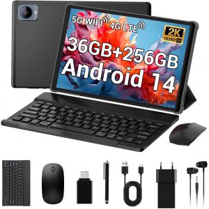 CHECARZHN--NO1-Tablette 10,4 Pouces Android 14.0, 4G Lte+5G Wifi, 36Gb Ram+256Gb Rom (2Tb Tf), Octa-Core Processeur, 1920X1200, 8000Mah, 13Mp+8Mp, Bt5.0, Fhd, Gps, Tablette Avec Clavier¿Souris¿Style - Gris - Neuf